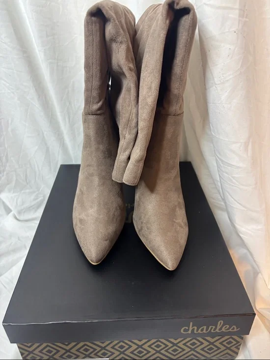 Charles by Charles David Taupe Microsuede Knee Boot (Daya) - Picture 10 of 11